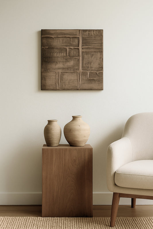 Japandi Wall Art – Earthy Sculptural Clay Wall Art